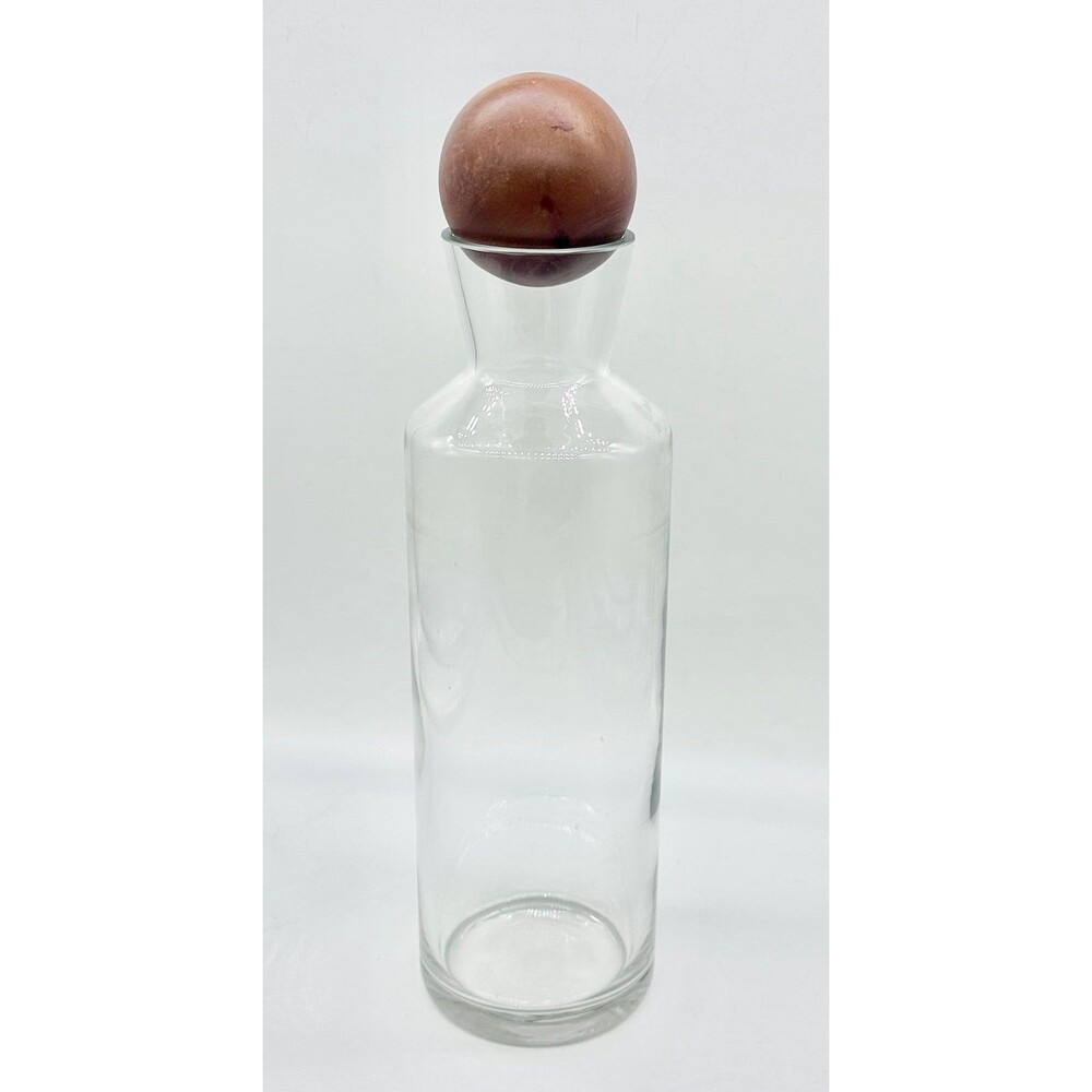 Glass Carafe Decanter with Wooden Stopper for Water or Wine